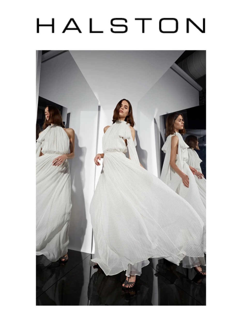 HALSTON Cecilia Chiffon Blouson Gown